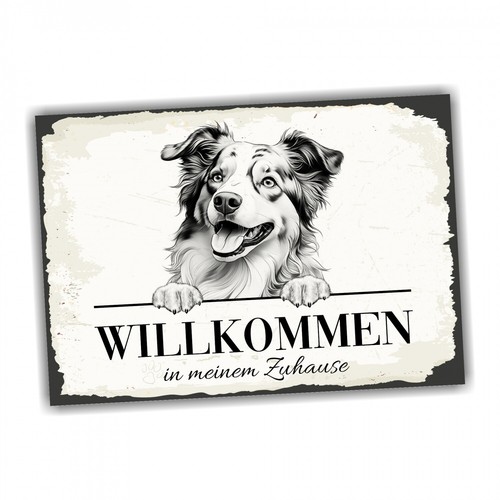 Hundeschild willkommen zuhause - willkommen,